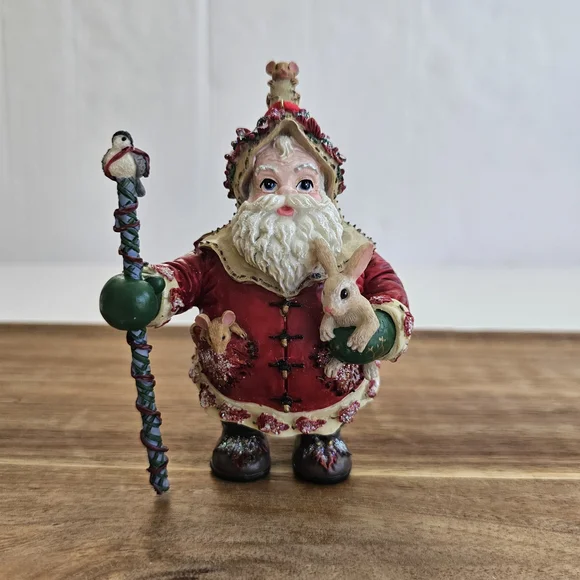 Christopher Radko Woodland Winds Frosty Leaf Santa Ornament 1998 Vintage - Picture 4 of 14